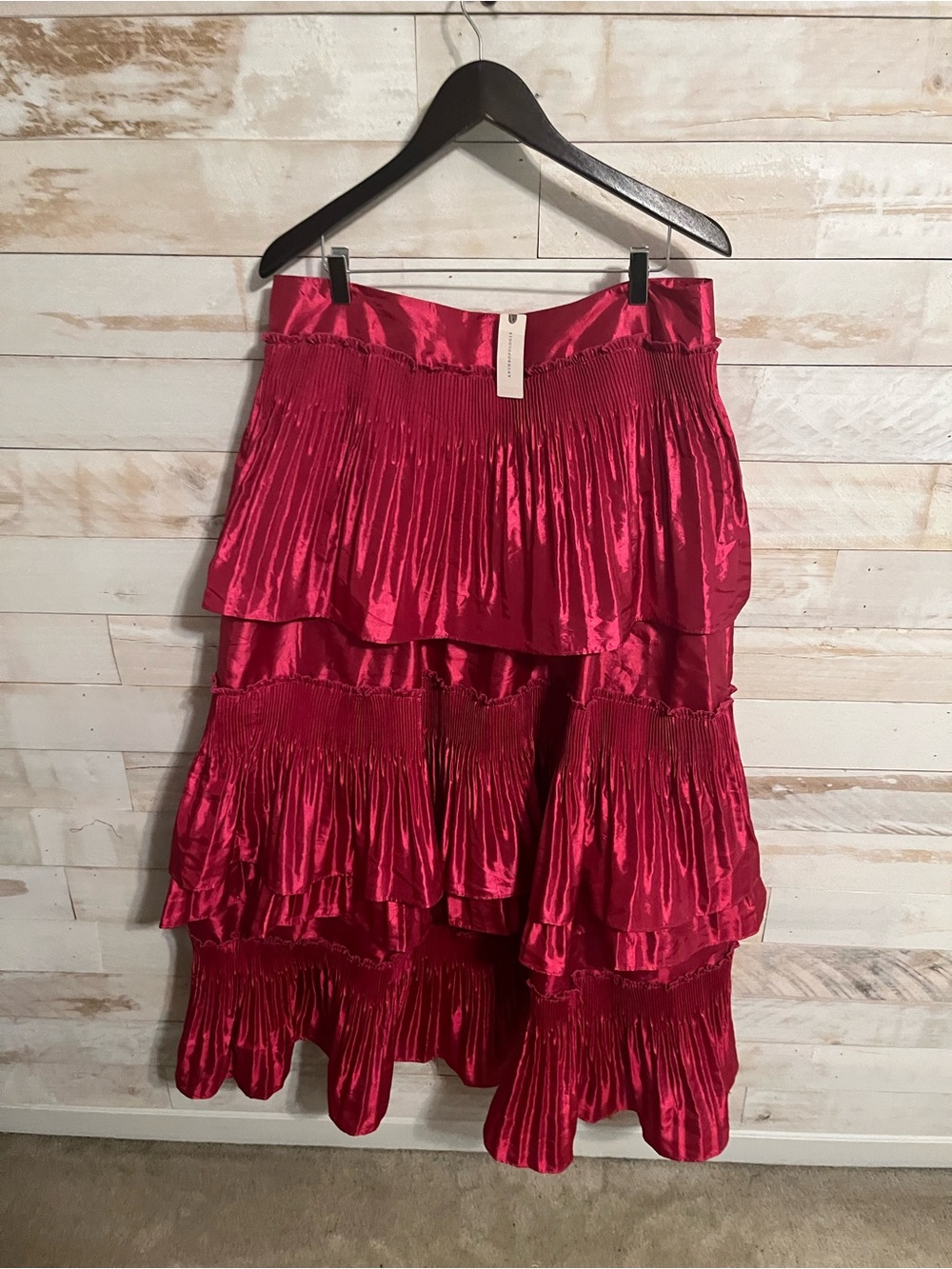 NWT Anthropologie size XL tiered pintucked maxi skirt in pink - Picture 4 of 10